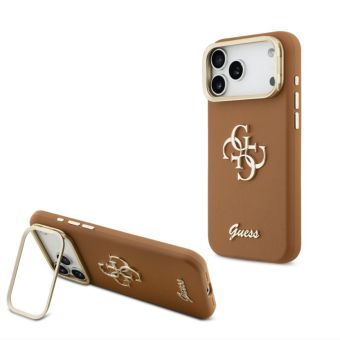 Obal Guess PU Grained 4G Logo Stand Camera Frame Apple iPhone 17 Pro Max GUHCP17XPCS4GSW hnedý