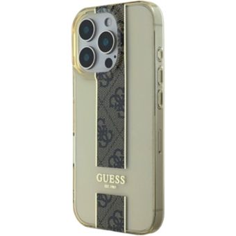 Obal Guess IML Middle 4G Stripe Apple iPhone 16 Pro Max GUHCP16XHS4PPW Brown