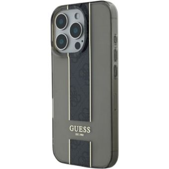 Obal Guess IML Middle 4G Stripe Apple iPhone 16 Pro Max GUHCP16XHS4PPK Black