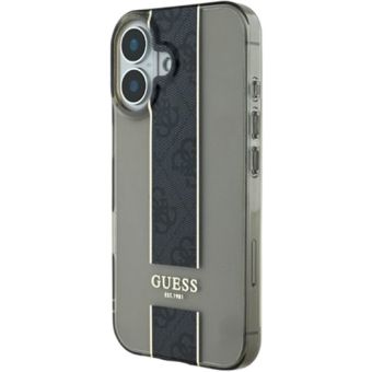 Obal Guess IML Middle 4G Stripe Apple iPhone 16 GUHCP16SHS4PPK Black