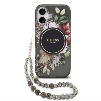 Obal Guess IML Flowers Strap MagSafe Apple iPhone 17 GUHMP17SHFWBRCESK čierny