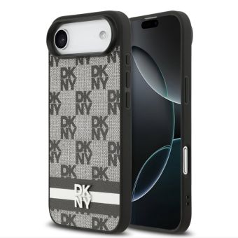 Obal DKNY PU Leather Checkered Pattern and Stripe Apple iPhone Air DKHCP17MPCPTSSK čierny