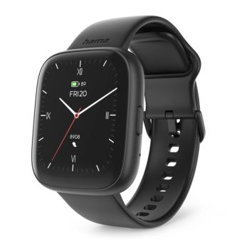 Hama 4000, smart hodinky, funkcia telefonovania, vodoodolné IP68, Siri/ Google Assistant, čierne