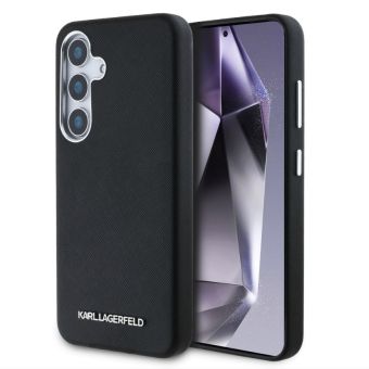 Obal Karl Lagerfeld PU Saffiano Metal Logo and Frame Samsung Galaxy S25+ 5G S936 KLHMS25MPSAFWMCK čierny