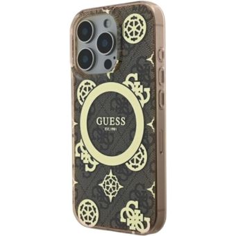 Obal Guess IML 4G Peony MagSafe Apple iPhone 16 Pro Max GUHMP16XH4PYEEW Brown