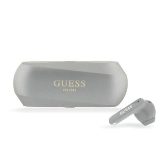 Guess Elongated Metallic TWS bezdrôtové slúchadlá GUTWSC2MCDSE sivé