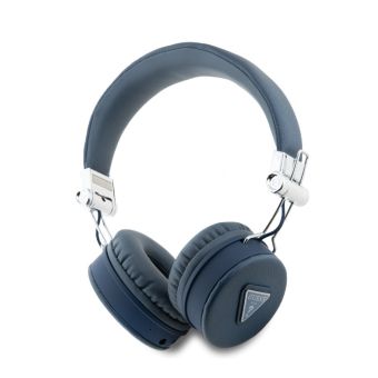 Guess PU Grained Triangle Logo ENC bezdrôtové slúchadlá GUBH70PGTSPSB modré