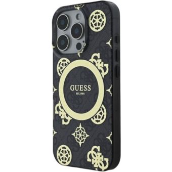 Obal Guess IML 4G Peony MagSafe Apple iPhone 16 Pro Max GUHMP16XH4PYEEK Black