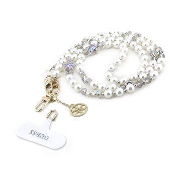 Guess Crossbody Popruh Pearl and 4G Charm GUUCMDW4CH biely