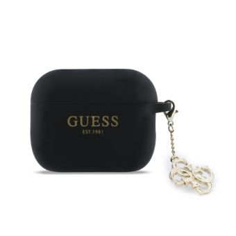 Obal Guess 4G Charm Silicone Apple AirPods Pro 3 GUAP3LECG4K čierny