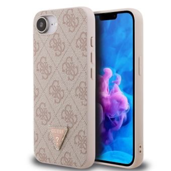 Obal Guess PU 4G Strass Triangle Metal Logo Apple iPhone 16e GUHCPSE4P4TDPP ružový