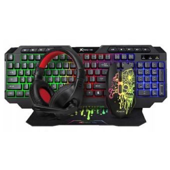 XTRIKE ME CMX-415 Combo 4v1, slúchadlá/myš/klávensica/podložka, čierne