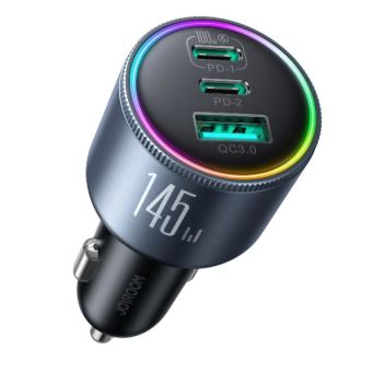 Joyroom JR-CCN07 145W 2xUSB-C/USB-A + 100W JR-CCN07 kábel čierna