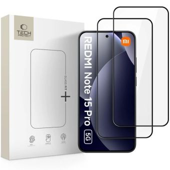 Ochranné sklo Tech-Protect Glass Fit+ Xiaomi Redmi Note 15 Pro 5G čierne (2ks)