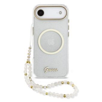 Obal Guess IML Glitter Script Strap MagSafe Apple iPhone Air GUHMP17M5HTGSMSH transparentný