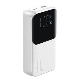 Joyroom JR-PBC06 Mini Powerbank, vstavané káble USB-C/Lightning 30W 10000mAh, biela