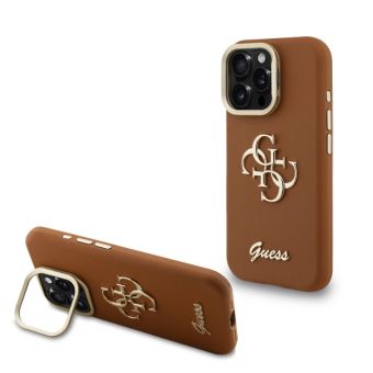 Obal Guess PU Grained 4G Logo Stand Camera Frame Apple iPhone 16 Pro GUHCP16LPCS4GSW hnedý