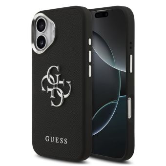 Obal Guess PU Grained 4G Metal Logo Apple iPhone 17 GUHCP17SPG4SMCEK čierny