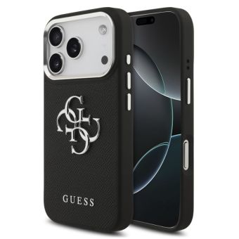 Obal Guess PU Grained 4G Metal Logo Apple iPhone 17 Pro GUHCP17LPG4SMCEK čierny