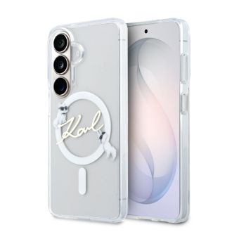 Obal Karl Lagerfeld IML Choupette Karl Script Logo Magnetic Samsung Galaxy S26 5G S942 KLHMS26S5HKSCAH transparentný