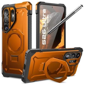 Obal Supcase UB Grip Mag MagSafe Samsung Galaxy S26 Ultra 5G S948 oranžovo čierny