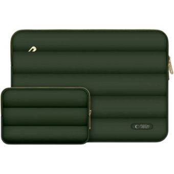 Tech-Protect Puffy Laptop 13-14" case + accessory bag, zelený, obal na notebook