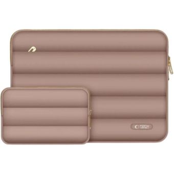 Tech-Protect Puffy Laptop 15-16" case + accessory bag, hnedý, obal na notebook