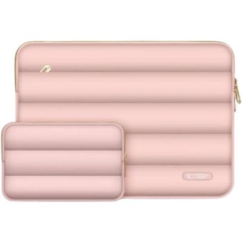 Tech-Protect Puffy Laptop 13-14" case + accessory bag, ružový, obal na notebook