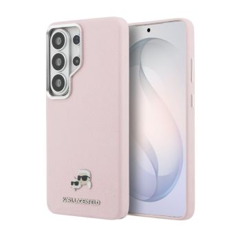 Obal Karl Lagerfeld Grained PU Leather K&CH Heads Magnetic Samsung Galaxy S26 Ultra 5G S948 KLHMS26L6PFKCLP ružový