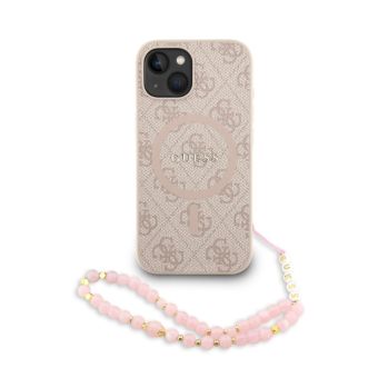 Obal Guess PU Leather 4G Colored Ring Strap MagSafe Apple iPhone 14 GUHMP14SP4GREGSP ružový
