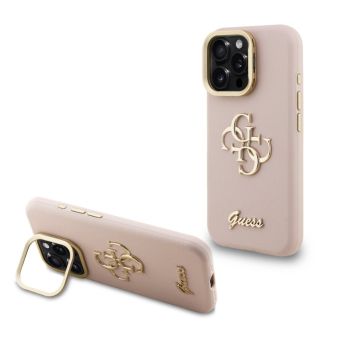 Obal Guess PU Grained 4G Logo Stand Camera Frame Apple iPhone 15 Pro Max GUHCP15XPCS4GSP ružový