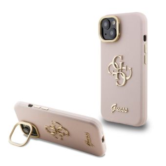 Obal Guess PU Grained 4G Logo Stand Camera Frame Apple iPhone 15 GUHCP15SPCS4GSP ružový