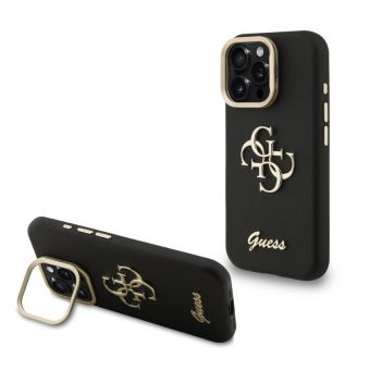 Obal Guess PU Grained 4G Logo Stand Camera Frame Apple iPhone 15 Pro GUHCP15LPCS4GSK čierny