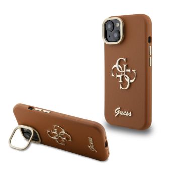 Obal Guess PU Grained 4G Logo Stand Camera Frame Apple iPhone 14 GUHCP14SPCS4GSW hnedý
