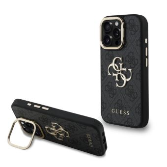 Obal Guess PU 4G Metal Logo Stand Camera Frame Apple iPhone 15 Pro GUHCP15LPCS4GP4K čierny