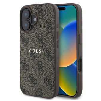 Obal Guess PU 4G Classic Logo MagSafe Apple iPhone 16 Plus GUHMP16MG4GFROW hnedý