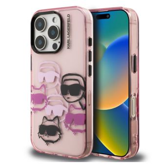 Obal Karl Lagerfeld IML Multi K&CH Heads Apple iPhone 16 Pro KLHCP16LHMCHKCP ružový