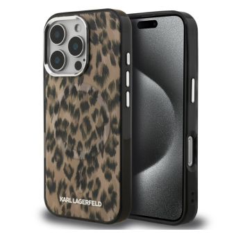 Obal Karl Lagerfeld IML Leopard MagSafe Apple iPhone 16 Pro KLHMP16LHDLEOICW hnedý