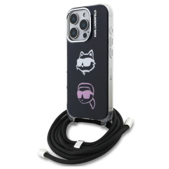 Obal Karl Lagerfeld IML Crossbody K&CH Heads Apple iPhone 16 Pro KLHCP16LHCDHGFBK čierny