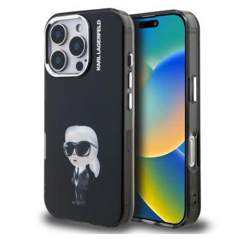 Obal Karl Lagerfeld IML Aquarelle Karl Apple iPhone 16 Pro Max KLHCP16XHMKIAQK čierny