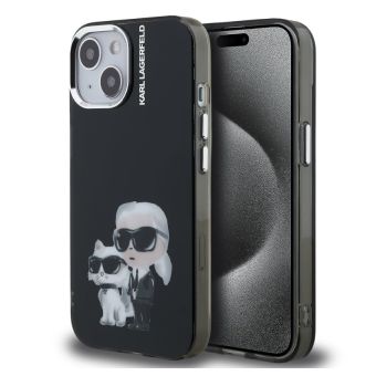 Obal Karl Lagerfeld IML Aquarelle Karl and Choupette Apple iPhone 15 KLHCP15SHMKCAQK čierny