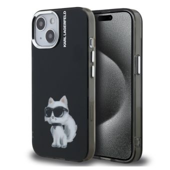 Obal Karl Lagerfeld IML Aquarelle Choupette Apple iPhone 15 KLHCP15SHMCHAQK čierny