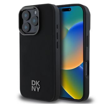 Obal DKNY PU Leather Stack Logo Magsafe Apple iPhone 16 Pro Max DKHMP16XPSMCSLK čierny