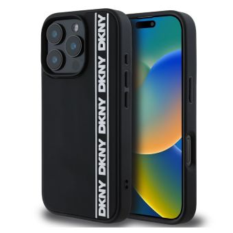 Obal DKNY 3D Rubber Repeat Logo Line Apple iPhone 16 Pro Max DKHCP16X3DVSDLK čierny