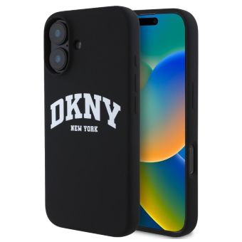 Obal DKNY Liquid Silicone Arch Logo MagSafe Apple iPhone 16 Plus DKHMP16MSNYACH čierny