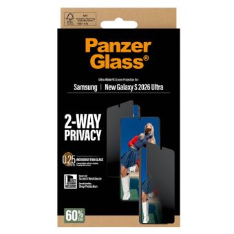 PanzerGlass - Tvrdené sklo UWF 2-Way Privacy s aplikátorom pre Samsung Galaxy S26 Ultra 5G S948, číre