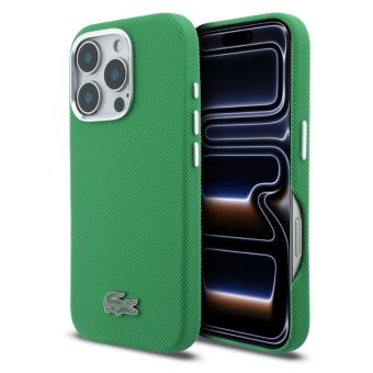 Obal Lacoste PVC Iconic Petit Pique Metal Logo MagSafe Apple iPhone 16 Pro Max LCFCMP16XPLAN zelený