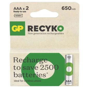 GP HR03 Recyko nabíjacie batérie 650 AAA 2ks