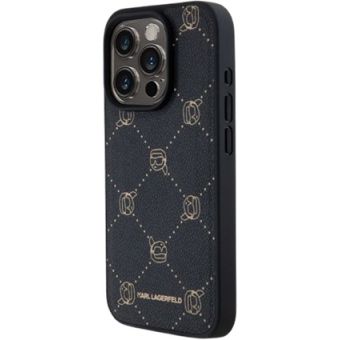Obal Karl Lagerfeld PU Karl Heads Pattern Magsafe Apple iPhone 15 Pro KLHMP15LPGKHPHK Black