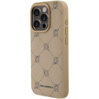 Obal Karl Lagerfeld PU Karl Heads Pattern Magsafe Apple iPhone 14 Pro KLHMP14LPGKHPHE Beige